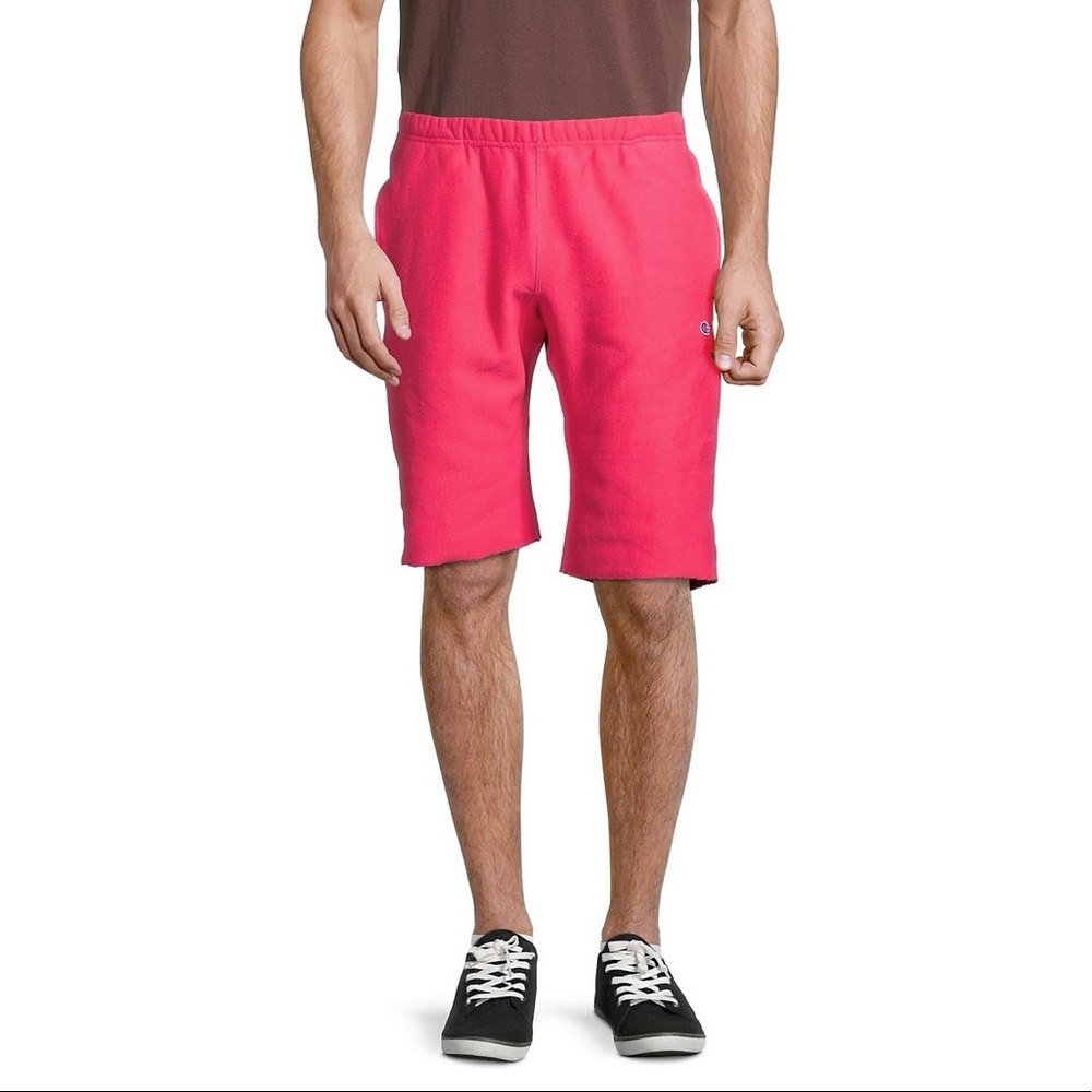 NWT CHAMPION Cotton-Blend Fleece Shorts | Coral